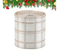 Ruban De Noël | Bande Ornementale De 198 Cm - Ruban Couronne Couleur Champagne - Pour Emballer Les Cadeaux, Décorer Le Sapin, Créer Des Nœuds, Guirlandes Et Bouquets