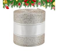 Ruban De Noël,Décoration De Lanière De Noël De 1,98 M | Ruban Couronne Couleur Champagne | Pour Emballer Les Cadeaux, Décorer Le Sapin, Créer Des Nœuds, Guirlandes Et Bouquets