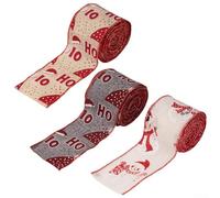 Ruban de Noël en lin avec bord métallique conçu pour les guirlandes de fleurs, les couronnes et la décoration de sapin de Noël tout en conservant un look festif (couleur mélangée)