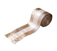 Ruban de Noël en maille avec bord métallique conçu pour créer des nœuds et des éléments décoratifs sur les arbres et les tables de vacances (doré)