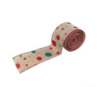 Ruban De Noël En pour lin 2m Motifs Flocon Et Cerf Pour Arbre DIY | Tissu pour durable Avec motifs variés Longueur adaptée pour créations mariages anniversaires fêtes