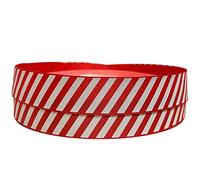 Ruban de Noël en sucre d'orge rouge et blanc 25 mm x 2 m
