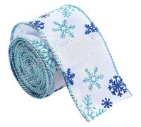 Ruban de Noël en tissu pour tailler le sapin et décorer les fêtes, fabriqué à partir de tissu pour créer des nœuds et des accents décoratifs (bleu)