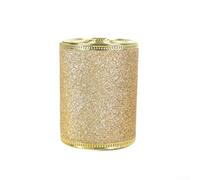Ruban De Noël Pailleté 6.3cm X 6m Bordure Rigide Doré Pour Décorations | Fabriqué En Polyester pour durable Convient Aux Mariages Et Fêtes Bords Métalliques Flexibles Adaptés Au Façonnement