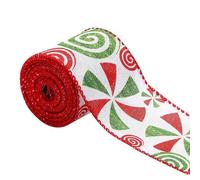 Ruban de Noël pour arbre - Burlap Garland Roll, Ruban d'impression de bonbons | Emballage d'arbre câblé décoratif, 5 mètres festif pour les boîtes-cadeaux Artisanat de Noël Décor de mariage pour