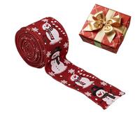 Ruban de Noël pour Arts Créatifs - Ruban Bonhomme de Neige pour Nœuds | 5 Mètres de Guirlande en Jute pour Fête Ballon Anniversaire