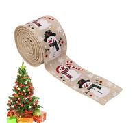 Ruban de Noël pour Arts Créatifs | Ruban en Tissu Bonhomme de Neige pour Noël - Guirlande en Jute 5 Mètres Décoratif pour Arbre Ballon Fête Anniversaire