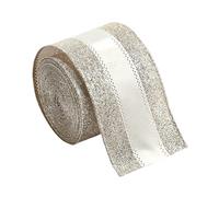 Ruban De Noël Pour Les Arts Créatifs,Décoration De Lanière De Noël De 1,98 M | Ruban Couronne Couleur Champagne - Pour Noeud Fête Cadeau Décoration D'Arbre Couronne Guirlande Mariage