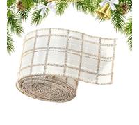 Ruban De Noël Pour Les Arts Créatifs,Décoration De Lanière De Noël De 1,98 M - Ruban Couronne Couleur Champagne - Pour Emballer Les Cadeaux, Décorer Le Sapin, Créer Des Nœuds, Guirlandes Et Bouquets