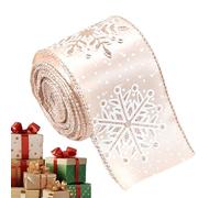 Ruban De Noël Pour Les Arts Créatifs - Décoration En Bande De 198 Centimètres | Ruban Couronne Couleur Champagne - Pour Emballer Les Cadeaux, Décorer Le Sapin, Créer Des Nœuds, Guirlandes Et Bouquets