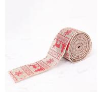 Ruban De Noël pour lin 2m Motif Flocon Pour Arbre DIY Décoration | Tissu pour lin résistant utilisable pour scrapbooking mariage anniversaire mesures pratiques 2 mètres