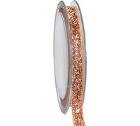 Ruban de Noël rose cuivre pailleté 10mm 10m de décoration