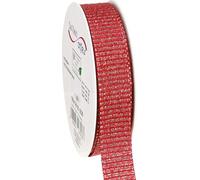 Ruban de Noël rouge or Ruban cadeau 25mm 20m ruban décoratif