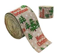 Ruban de Noël, rubans pour l'artisanat | Streamer de couronne,Accessoires d'arc décoratifs, ruban à bord filaire, ruban d'emballage décoratif, décor de ferme pour