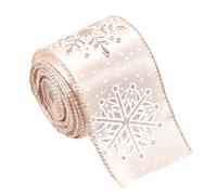 Ruban de Noël - Sangle champagne de 2 m, ruban décoratif élégant pour couronnes, arbres, nœuds et arrangements floraux, parfait pour les vacances, les mariages et la décoration de fête
