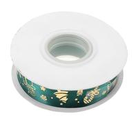 Ruban de Noël Vert en Polyester pour Emballages Présents et Fleurs | Motifs Festifs, Rouleau de 22 Mètres, Style Luxueux, pour Décorations de Fête et Créations DIY