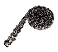 Ruban de Perle, 1 mètre Noir Ruban en dentelle perlée Perles Perle Bande décorative Garniture pour décoration de vêtements, robe de mariée, col, appliques en dentelle, loisirs créatifs(Noir)