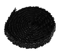 1 mètre perle ruban ruban, perles perle bande décorative garniture ruban style vintage tissu brodé appliques couture artisanat de mariage[Perles noires doubles à huit tubes de 1,5 cm]Bordures perlées