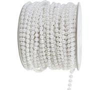 Ruban de perles blanc 4mm 20m - Décoration de mariage Décoration de table Décoration d'arbre de Noël