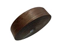 Ruban de placage en chêne Bande de placage en bois noyer noir/bouleau/chêne/érable 3 pouces, bordure pré-collée à repasser for cadre porte, armoire cuisine(1 roll Walnut,7.6cmx8m)