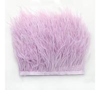 Ruban de plumes d'autruche - 1 m - 8 à 10 cm - Pour travaux manuels, plumes d'autruche, ruban de satin à franges - Pour plumes d'autruche, artisanat, costumes, décoration, violet clair