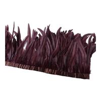Ruban de Plumes Garniture de plumes queue coq, frange 2M, bricolage | Ruban artisanal for vêtements, accessoires de carnaval, décoration(Color 18,30-35cm)