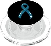 Ruban de Protection Contre Le Cancer des ovariens - Bleu Sarcelle - pour surviveur et chimiothérapie PopSockets PopGrip pour MagSafe