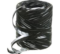 Ruban de raphia Noir Argent Ruban cadeau Ruban décoratif 200m Couronne de deuil Décoration de table Ruban