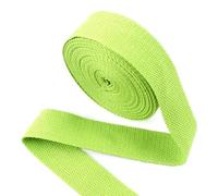 Ruban de sangle en coton et toile de 5 mètres et 1,2 mm d'épaisseur pour sacs, sacs à dos, vêtements, biais, accessoires de couture DIY, 21 couleurs,Vert fluorescent,25 mm