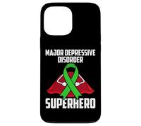 Ruban de santé mentale de Super-héros pour Troubles dépressifs majeurs Coque pour iPhone 13 Pro Max