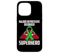 Ruban de santé mentale de Super-héros pour Troubles dépressifs majeurs Coque pour iPhone 14 Pro Max