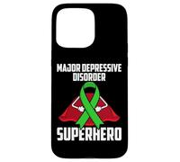 Ruban de santé mentale de Super-héros pour Troubles dépressifs majeurs Coque pour iPhone 15 Pro Max