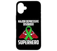 Ruban de santé mentale de Super-héros pour Troubles dépressifs majeurs Coque pour iPhone 16 Plus