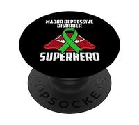 Ruban de santé mentale de Super-héros pour Troubles dépressifs majeurs PopSockets PopGrip Adhésif