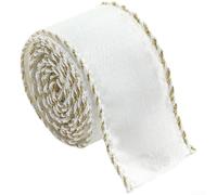 Ruban de satin 3 5 cm x 2 m pour emballage de Noël et décorations - Nœud en satin pour boîtes cadeaux, arbres et couronnes - Matériau en tissu durable (A)