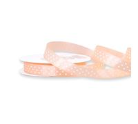 Ruban de satin à pois - 12 mm x 25 m - Couleur au choix - 12/25 mm - Couleurs résistantes et lavable - Ruban pour mariage - Ruban cadeau, pour emballage, loisirs créatifs - Abricot 714