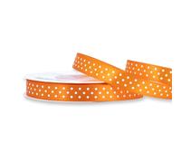 Ruban de satin à pois - 12 mm x 25 m - Couleur au choix - 12/25 mm - Couleurs résistantes et lavable - Ruban pour mariage - Ruban cadeau pour emballage et loisirs créatifs - Orange 668