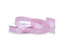 Ruban de satin à pois - 12 mm x 25 m - Couleur au choix - 12/25 mm - Couleurs résistantes et lavable - Ruban pour mariage - Ruban cadeau pour emballage, loisirs créatifs - Vieux rose - 158