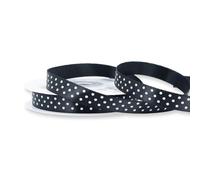 Ruban de satin à pois - 12 mm x 25 m - Couleur au choix - 12/25 mm - Couleurs résistantes et lavable - Ruban pour mariage - Ruban cadeau pour emballage et loisirs créatifs - Noir 030