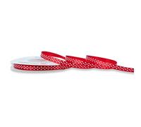 Ruban de satin à pois - 6 mm x 25 m - Couleur au choix - 6/12/25/38 mm - Couleurs résistantes et lavable - Ruban pour mariage - Ruban cadeau, pour emballage, décoration, loisirs créatifs - Rouge 250