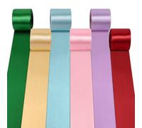 Ruban De Satin Arc-En-Ciel De 60m, 50mm De Large Grand Ruban Cadeau, 6 Couleurs Ruban De Satin En Polyester, Ruban Cadeau Pour Cadeau, Artisanat, DéCoration De Mariage