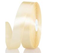 Ruban de satin beige de 15 mm de large - 91 m de long - Ruban décoratif en soie pour travaux manuels, emballage cadeau, artisanat, anniversaire, mariage, baptême, décoration de Noël