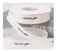 Ruban de satin beige de 35 yards 2 cm Just for You Happy Birthday I Love You Ruban décoratif en tissu pour mariage, fleurs, emballage cadeau