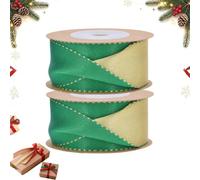 Ruban de satin bicolore de 2,5 cm x 4,6 m