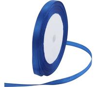 Ruban de satin bleu foncé - 22 m - Ruban d'emballage cadeau - Ruban en tissu - Ruban épais en polyester pour mariage, décoration, gâteau, Noël (6 mm)