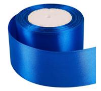 Ruban de satin bleu foncé de 50 mm d'épaisseur pour emballage cadeau - 50 mm d'épaisseur - Pour travaux manuels, nœuds de cheveux, Noël, gâteaux, fête de mariage, ballons, voiture, décoration