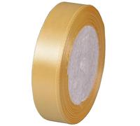 Ruban de satin champagne doré 20 mm x 22 m - Ruban décoratif pour travaux manuels, Noël, emballage cadeau, mariage, anniversaire, fête