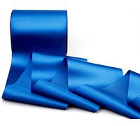 Ruban de satin de 25 m x 112 mm - Sophie bleu (614) - Ruban de table - Sans fil - Large ruban souple - Décoration de table - Ruban cadeau avec éclat unilatéral