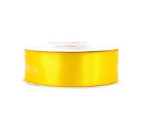 Ruban de satin de 25 mm x 25 m -jaune existe en 3/6/12/18/25/38/50mm Couleurs résistantes et lavable - Ruban pour mariage - Ruban cadeau, pour emballage, décoration, loisirs créatifs -