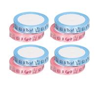 Ruban de satin de douche de bébé, thème de décoration en polyester imprimé 8 rouleaux de ruban d'emballage bleu rose de 5 mètres pour le scrapbooking